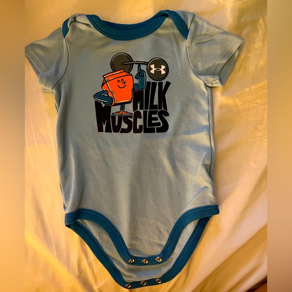 Under Armour Light Blue 'Milk Muscles' Bodysuit